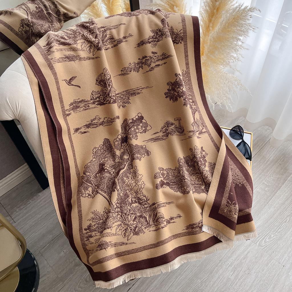 Luxury Winter Scarf Women Cashmere Warm Pashmina Brand Foulard Female Shawls Wraps Thick Soft Bufanda Poncho Scarves Stole