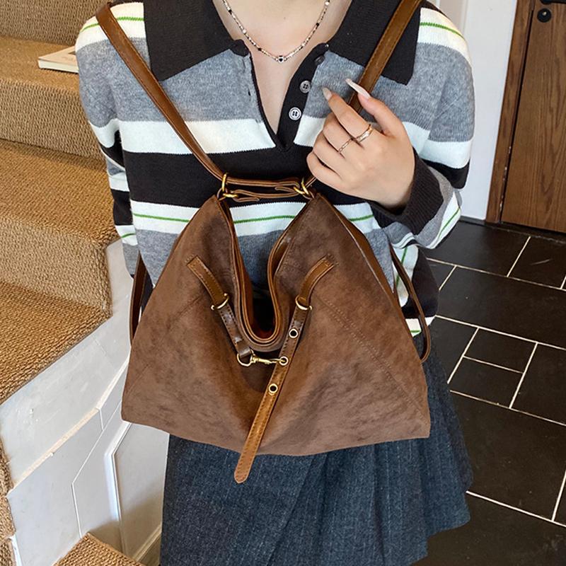 Yogodlns Ленивый стиль Ретро Одноплечевая Сумка под Мышку Минималистичная Сумка-тоут Большая Вместимость Сумка для Поездок Сумки через Плечо