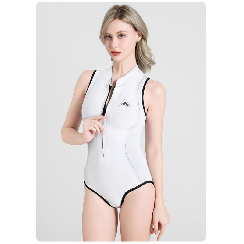 Womens 2mm Neoprene Sleeveless Wetsuit Freediving Surfing Swimming Lightweight Thermal Rash Guard