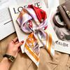 New retro plaid imitation silk small silk scarf women's high-end professional scarf shirt decorative headband tied bag silk scarf