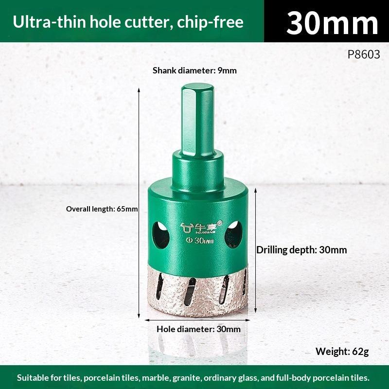 1Pcs 45 Steel Material Quick Drilling Dry Drill Hole Opener Special Tile Hole Saw Thickened Body Brazed Tip Ceramic Drill Bit
