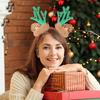 Festival Deer Antler Headpiece With Soft Fabric And Jingling Bells Comfortable Christmas Hair Ornament For Family