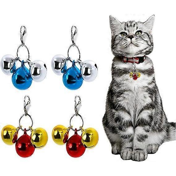 12 Bells Cat Dog Collar Bells, Jingle Bell for Cat Collar Dog Collar Charms Colourful Small Bells with Clasps Pet Collar Accessories Festival Party DI