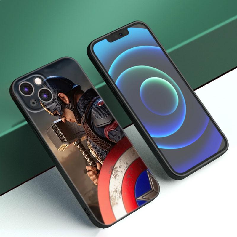Чехол для телефона Captain America для Apple iPhone 12 13 Mini 11 14 15 Pro Max 7 8 Plus X XR XS SE 2020 2022 черный силиконовый чехол