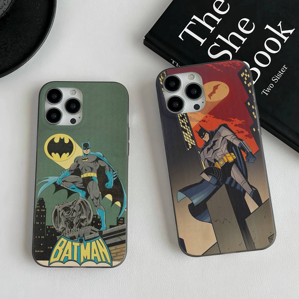W-Batmans-r Soft Corrugated Phone Case For IPhone 11 12 13 14 15 16 17 Pro Max Plus Pro Shockproof Cover