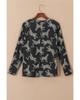 Azura Exchange Черный топ с длинными рукавами и ярким принтом гепарда