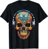 Skull Art Geometric Fantasy Colorful Graphic Skull T-Shirt