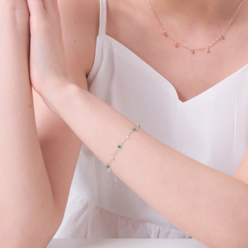 Браслет с зелеными бусинами ELLE Jewelry ELBRBB101