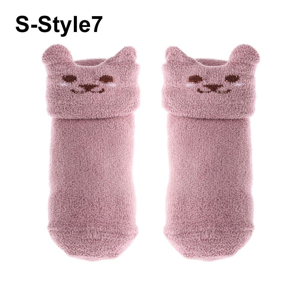 Animals Plush Soft Thickening Floor Sox Coral velvet socks Newborn Toddler Socks Anti-slip Slippers