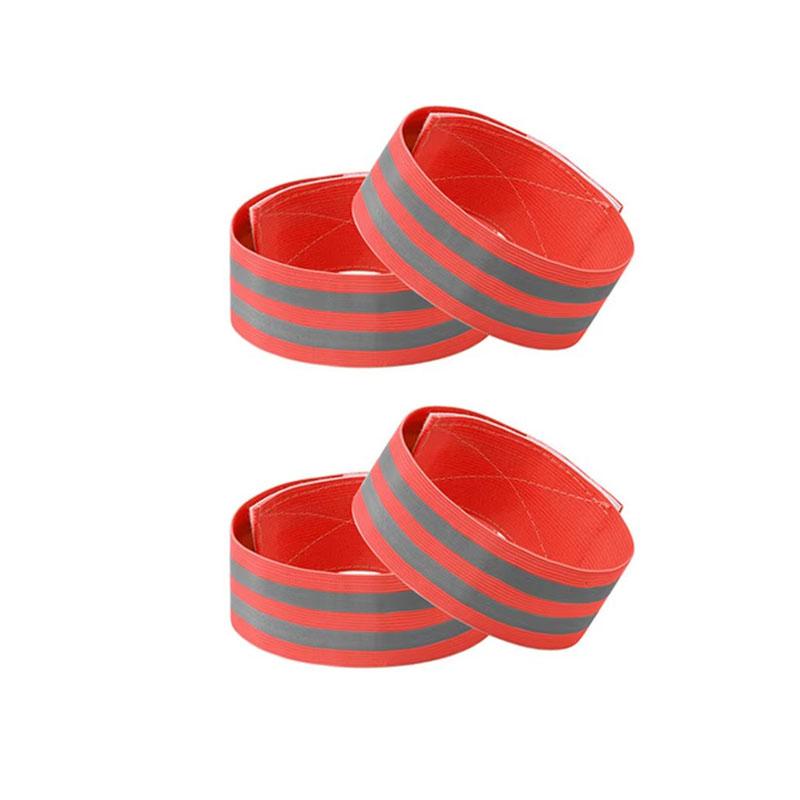 High Reflective Bands Elastic Armband Wristband Ankle Straps 2/4Pcs Safety Reflector Tape Motorcycle Clothing For Night Biking