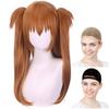 CaseEden Cosplay Wig Neon Genesis Evangelion Asuka Langley Soryu Asuka Long Twin Tails with Vance Orange Brown White Mercier Wig Net Set of 2