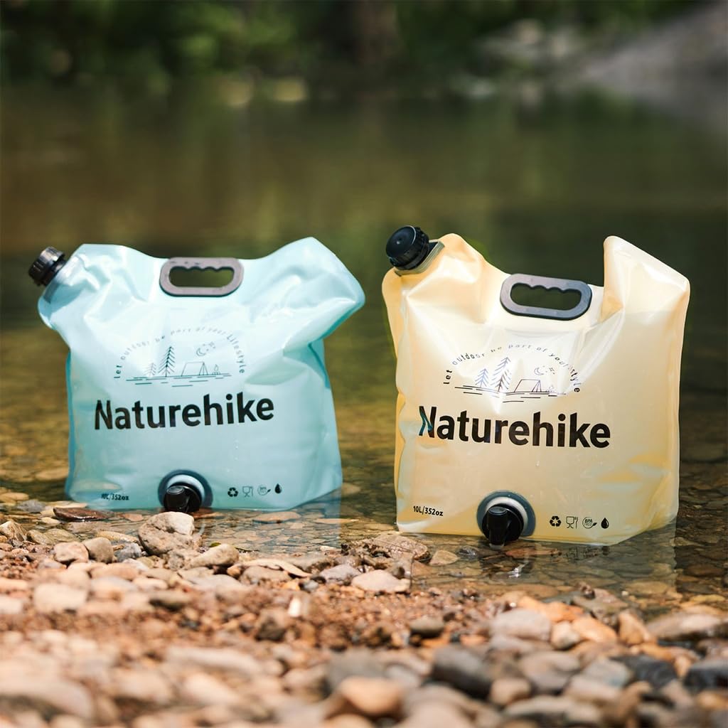 Naturehike Кемпинг походная сумка для воды 10 л легкая компактная из пищевого материала с ручкой складная (синий)
