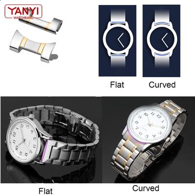 Ремешок для часов из нержавеющей стали, металлический ремешок для часов с изогнутым концом, 14 мм, 15 мм, 16 мм, 17 мм, 18 мм, 19 мм, 20 мм, 21 мм, 22 мм, 23 мм, 24 мм, ремешок для часов