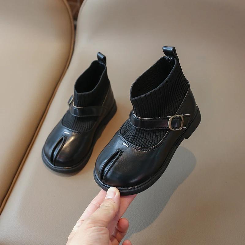 2024 New Girls Flat Heel Low with Foot Covering Non Slip Soft Bottom Winter Microfiber Leather Casual Boots boys shoes