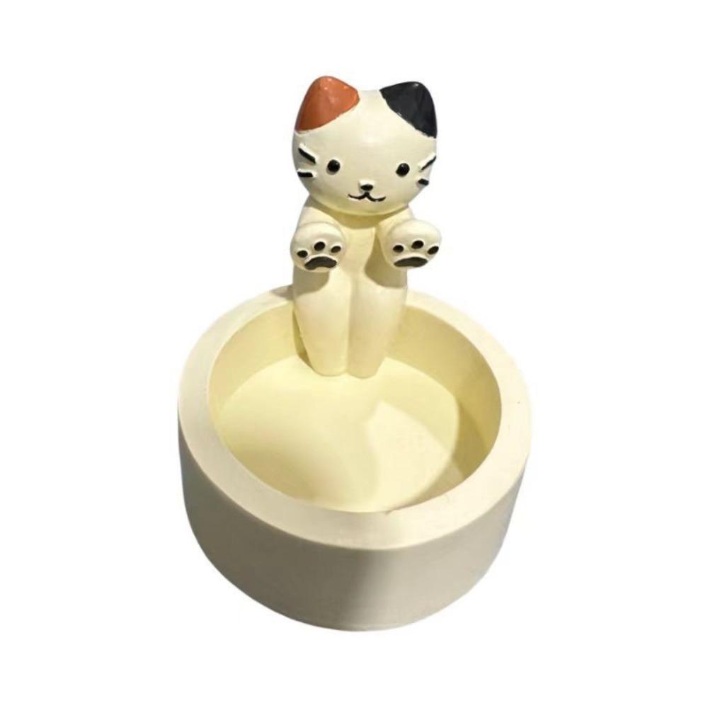 Creative Cute Kitten Candle Holder Cartoon Cat Aromatherapy Candle Holder Birthday Gift Ornament Halloween Decoration