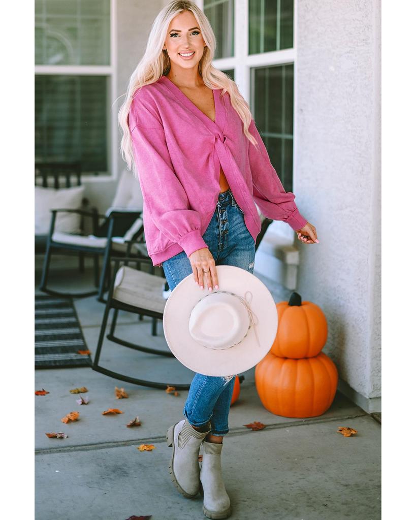 Azura Exchange Twist Open Back Oversized Sweatshirt