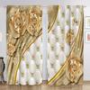Golden Swan Animal Diomand Flower Luxury Window Curtain Blinds For Living Room Kids Bedroom Bathroom Kicthen Door Home Decor2Pcs