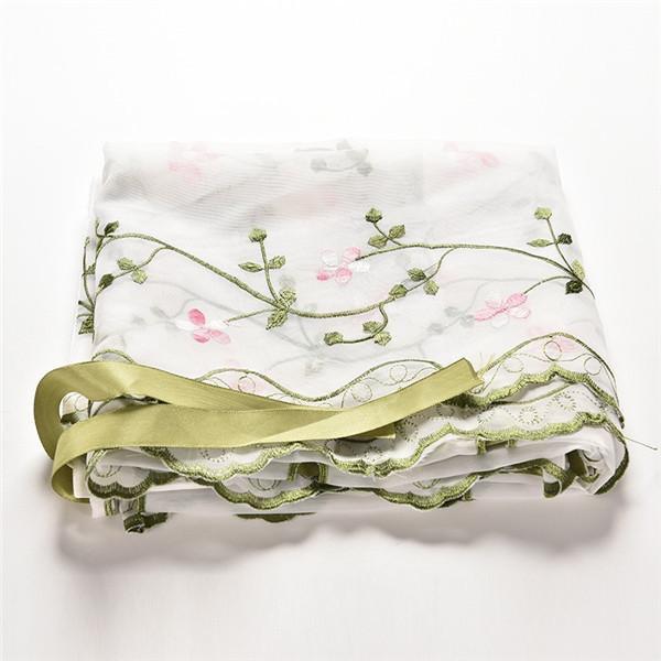 Римская короткая занавеска, кухонные шторы, балдахин, прозрачная тюль, занавеска с цветочной вышивкой и бабочкой, декор для домашнего окна