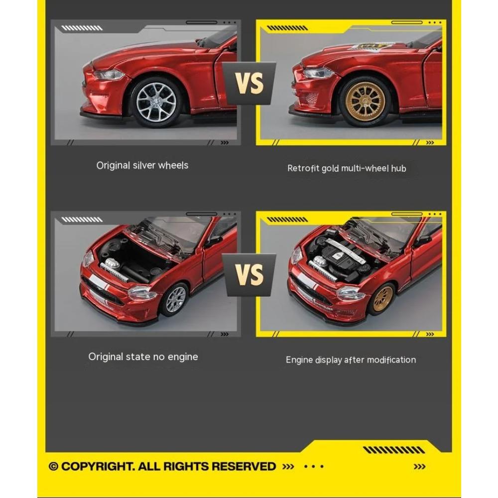 Набор для самостоятельной сборки модели автомобиля Ford Mustang из легкого сплава в масштабе 1/42 — уникальная коллекционная гоночная машина для любителей и энтузиастов