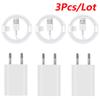 3pcs/lot EU Plug USB Charger For iPhone 13 12 11 Pro MAX USB Charging Cable For iPhone 8 7 6 5S SE  Travel Charger Adapter