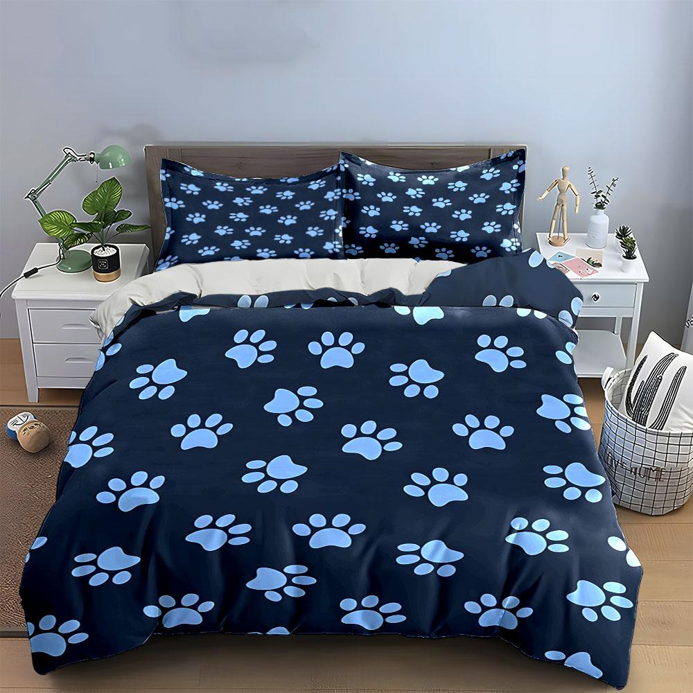 "Paw-printed midnight dreams" Bedding sets Duvet covers Pillowcases(1* Duvet Cover 2* Pillowcases without duvet insert)