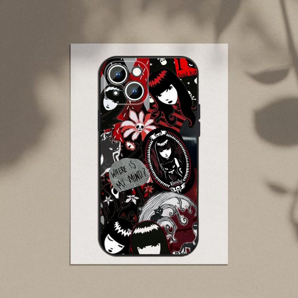 Чехол для телефона E-Emily The Strange для Apple iPhone 15,14,13,12,11,XS,XR,X,8,7,Pro,Max,Plus,mini Силиконовый Черный Чехол