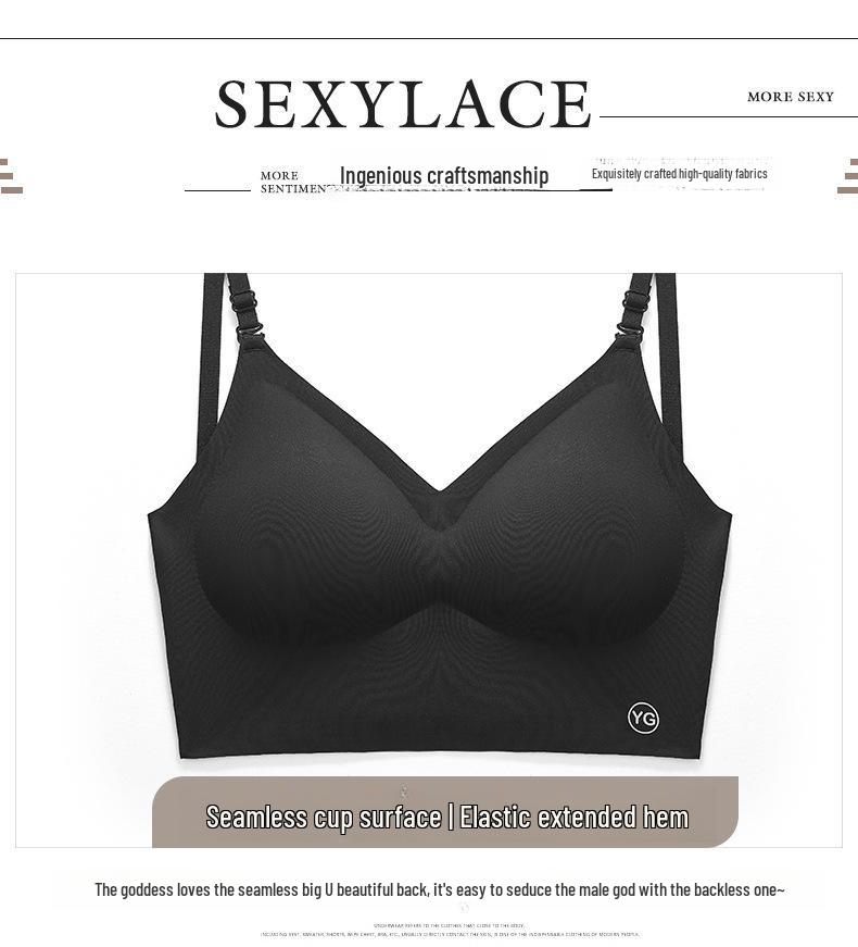 Summer U-shaped Backless Bra for Small-Chested Women with Chest Pads and Thin Style