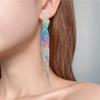 European & American Style Full Diamond Long Tassel Earrings for Women