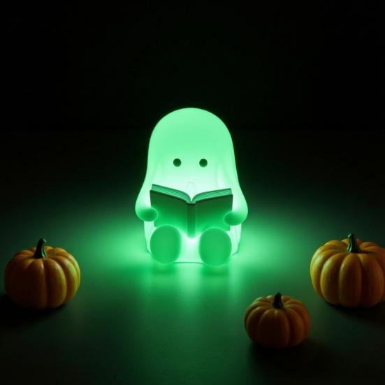 Фигурка Yousheng Ghost Reading Book, Милая мини-статуэтка призрака, сидящего, 3D-печать, для Хэллоуина, книжной полки, стола, интерьера дома