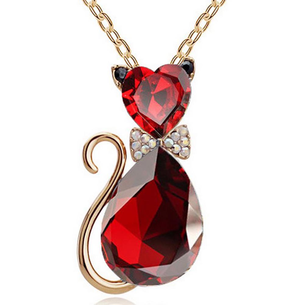 Роскошные Свадебные Женщины Cat Rhinestone Очарование Ожерелье Партии