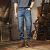 Мужские весенние и летние джинсы больших размеров, мужские свободные эластичные джинсовые брюки в стиле ретро в коровьем стиле, большие размеры