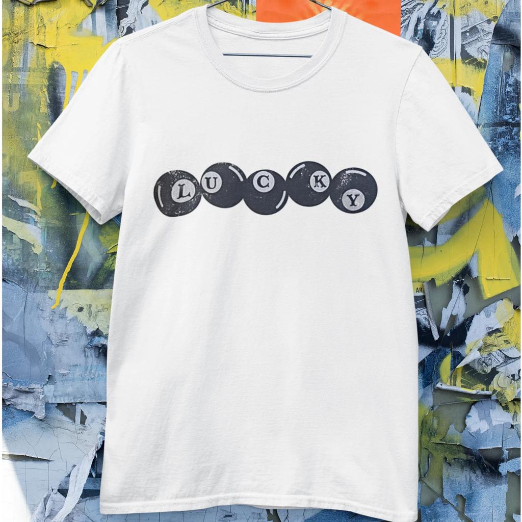 Lucky Billiards T-Shirt Funny Pool Balls Graphic Unisex Tee