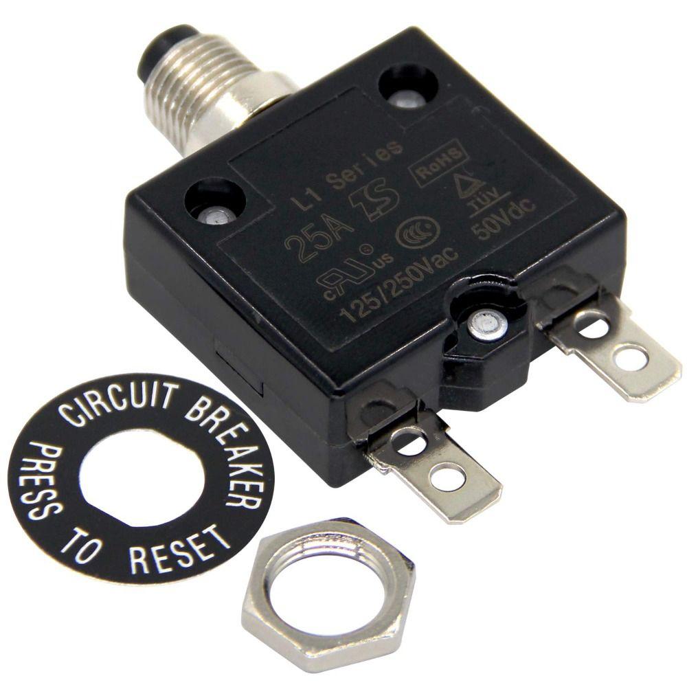 50Vdc Dc Circuit Breaker 5-30A Thermal Circuit Breaker Overload Protector Protective Motor
