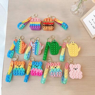 Push Bubble Сенсорные игрушки Мини-кошелек Детская сумка Силиконовый кошелек для монет