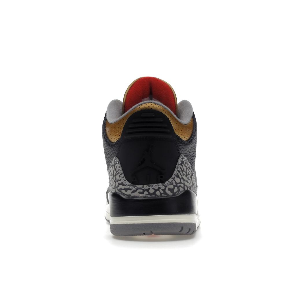 Air Jordan 3 Retro Black Gold Women Sneakers Fire-Red Metallic-Gold Cement-Grey CK9246-067