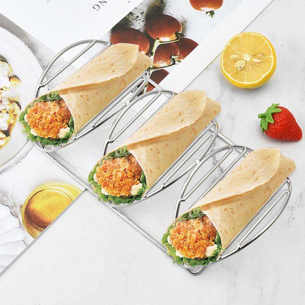 304 Stainless Steel Taco Holder Stands Multi-layer Pies Display Rack Taco Tray Plates  Pancake