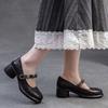 Fashion GKTINOO 2025 Spring New Lolita Genuine Leather Shoes Sweet Round Toe Thick Heel Wrinkled Women's Shoes