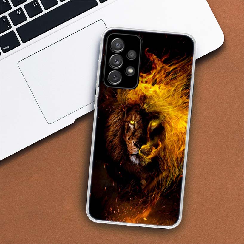 Чехол для телефона Lion Alpha Male Cub для Samsung Galaxy A53 A52 A73 A72 A12 5G A13 A22 A23 A32 A33 A02S A03S A42 A43 A50S