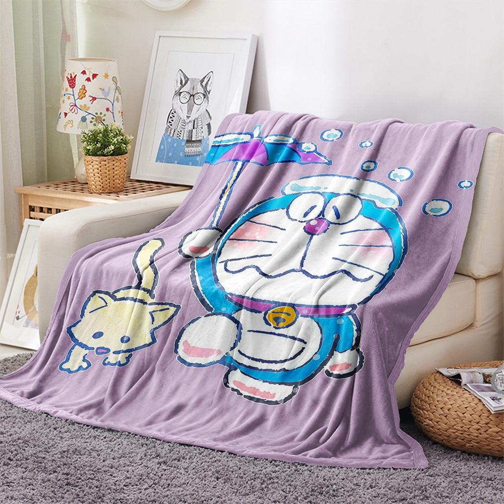 Doraemon4 Flannel Blanket, High quality Comfortable for All Seasons, Home Decor, Warmth and Comfort