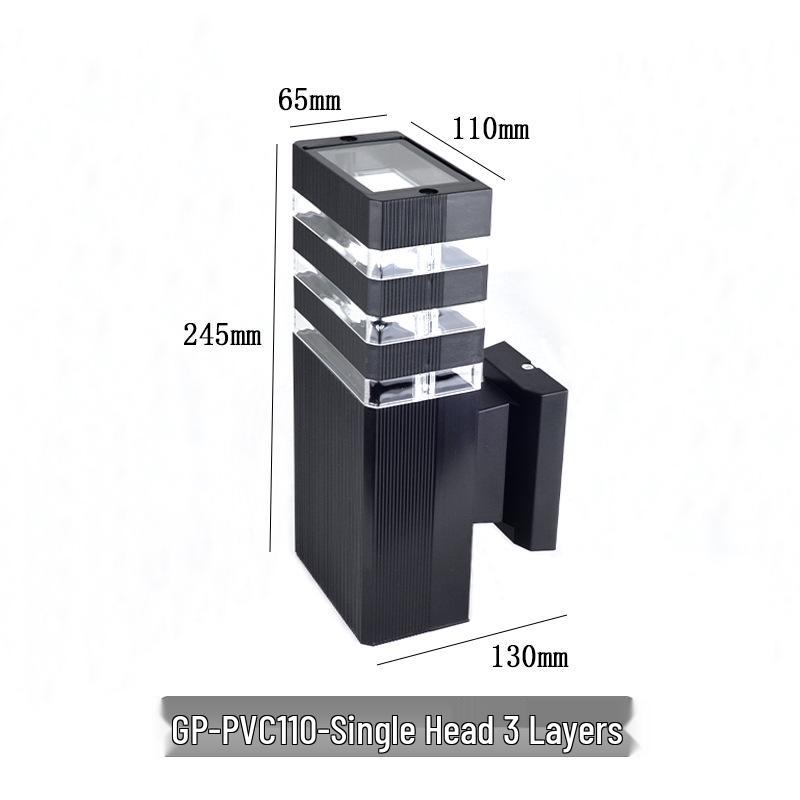 Modern Outdoor Up/Down Wall Lamp - Waterproof Entrance Light with Plastic Shell