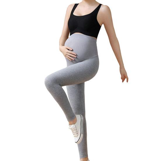 Леггинсы для беременных с высокой талией, узкая одежда для беременных, трикотажные леггинсы с поддержкой живота для беременных, моделирующие брюки