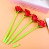 Silicone Rose Flower Gel Pen Signature Pen Student School Office Creative Korean Stationery Simulation Cute Writing Supplies