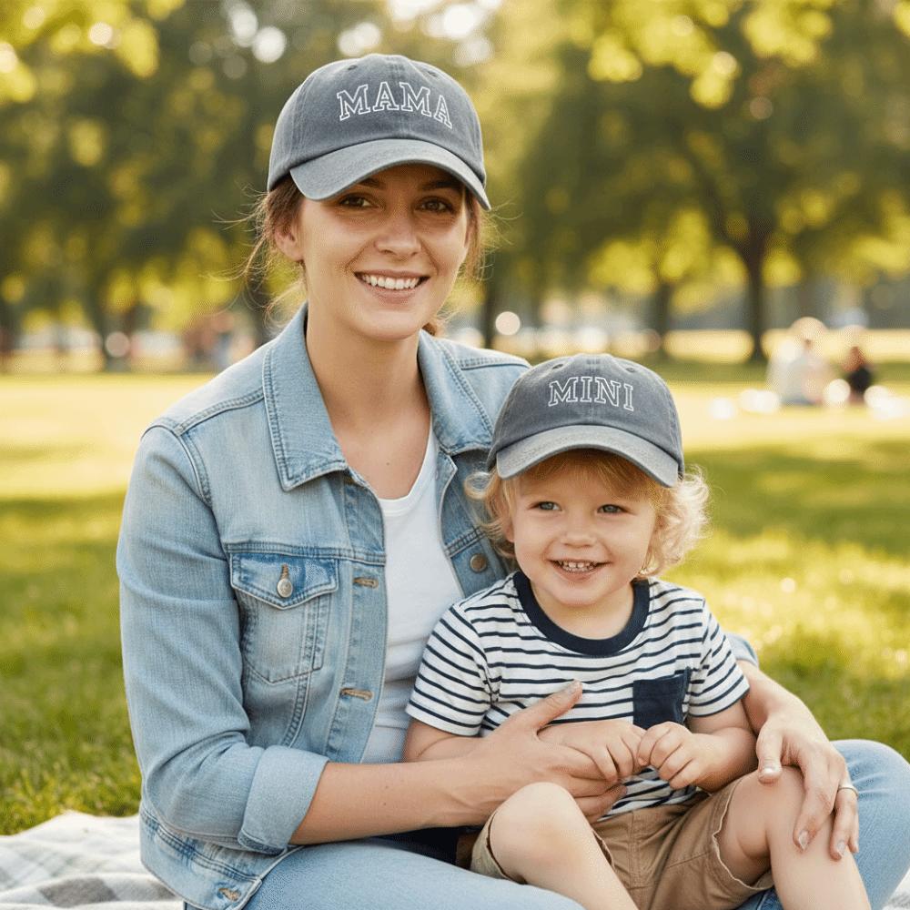 Модные washed cotton MAMA MINI вышитые кепки Винтажные регулируемые бейсболки Дышащие для родителей и унисекс бейсбольные кепки