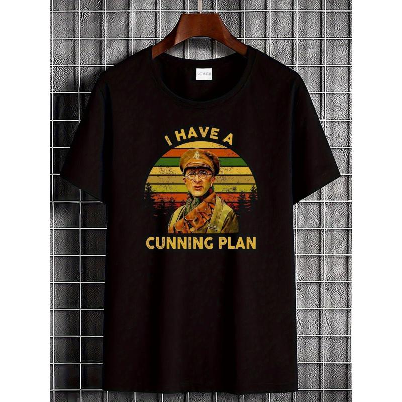 Blackadder TV Show Baldrick I Have a Cunning Plan Vintage Graphic T-Shirt Unisex Soft Breathable Round Neck Tee with Baldrick & Blackadder Design,