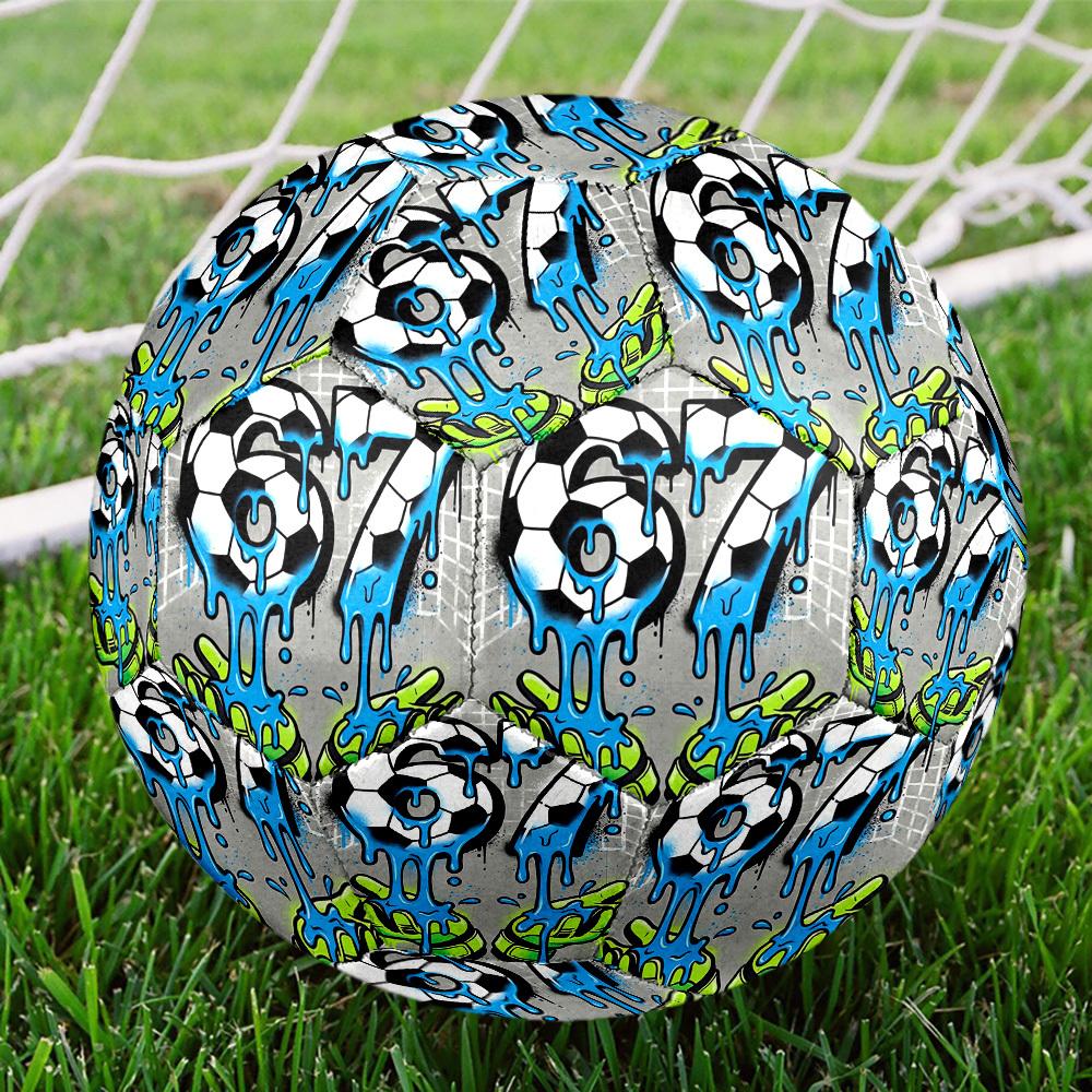 1pc Soccer Street Art Size 5 Soccer Ball Professional Match Training Football Indoor &Outdoor Sports Ball Lightweight Durable c6564