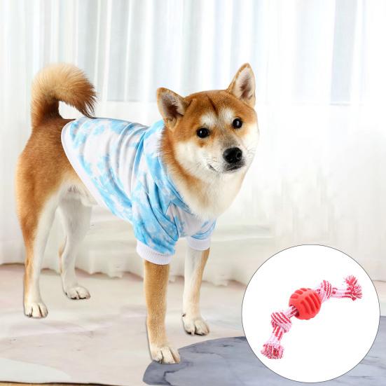 Игрушка для домашних животных Мяч с двойным узлом, устойчивый к укусам, хлопковая веревка, игрушка для жевания собак