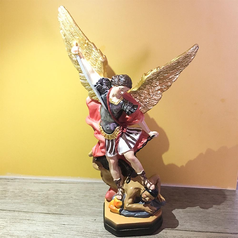 1 шт. Статуэтка Ангела Михаила и Дракона Фигурка Декорация Смоляные Поделки Подарки Украшение для Дома