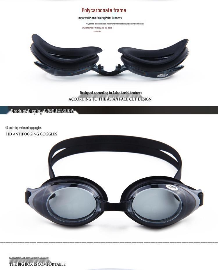 Prescription Myopia Swimming Goggles - Waterproof & Anti-fog, for Sports & Outdoor Use