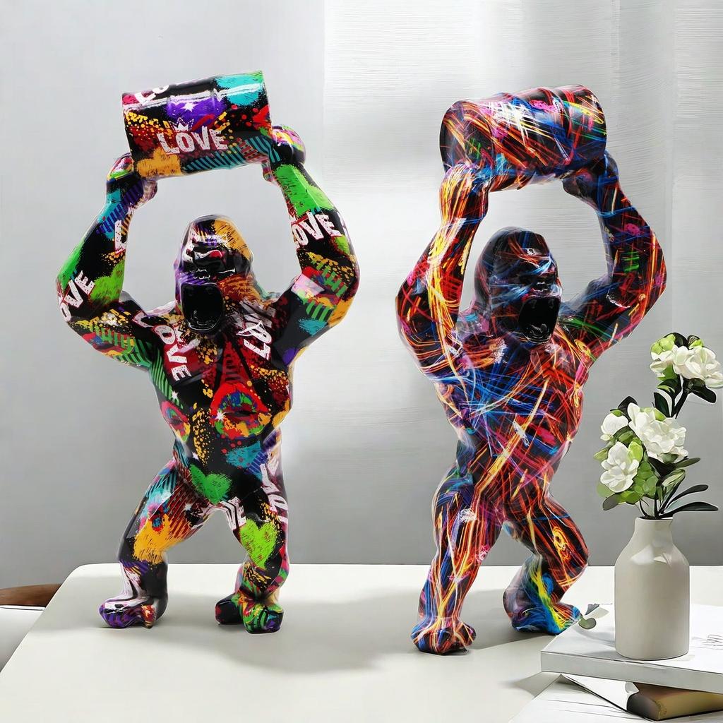 Creative Nordic Animal Orangutan Resin Sculpture Art Statue Nordic Home&Room Decoration Scene Decor, Theme Party Decor