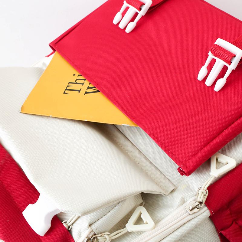 Five-Piece Backpack Set Children's Schoolbag Campus Lackup Ridge Protection Schoolbag Girls Large Capacity Lightweight Backpack